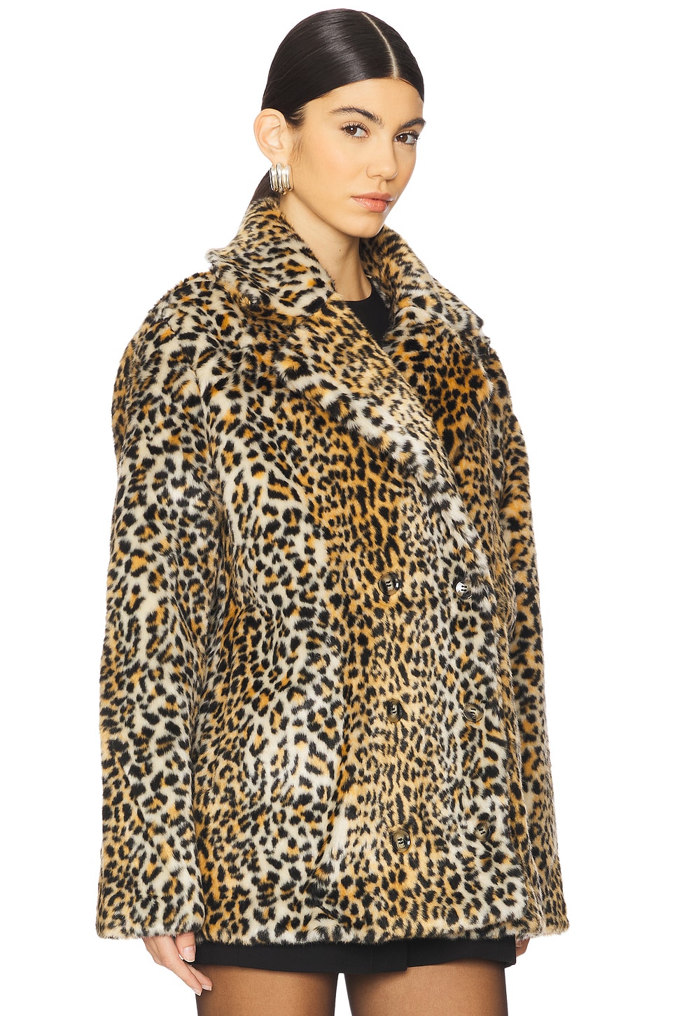 Vento Faux Fur Coat - Thumbnail 3