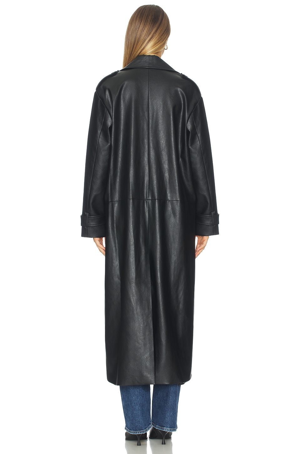 Bardot Reilia Faux Leather Coat in Black | REVOLVE
