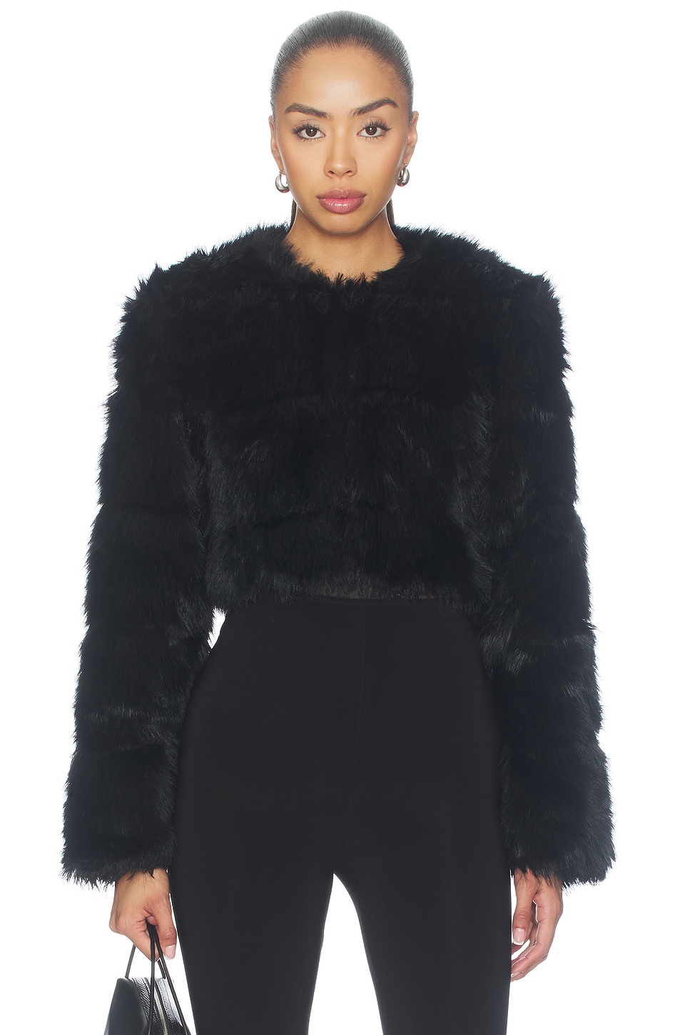 BARDOT Petro Cropped Faux Fur Jacket
