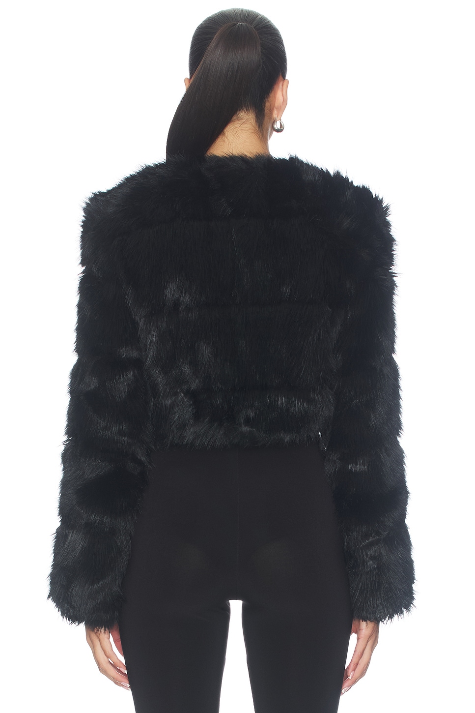 BARDOT Petro Cropped Faux Fur Jacket