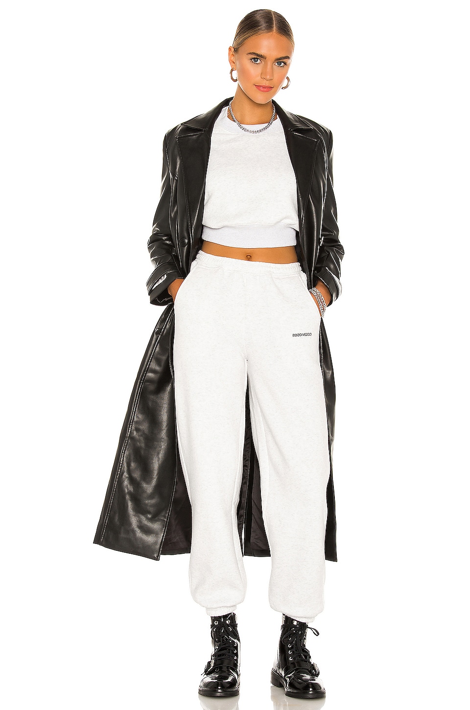 Faux Leather Trench Coat - Thumbnail 5