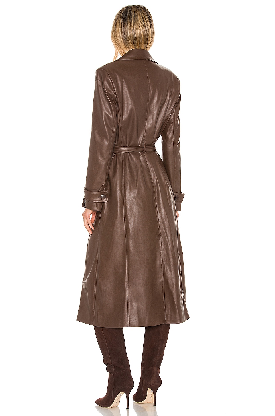 Faux Leather Trench Coat