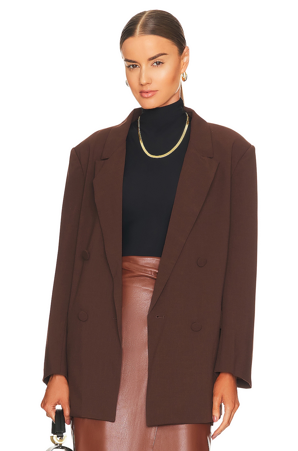 Image 1 of The Oversized Blazer in Chocolate