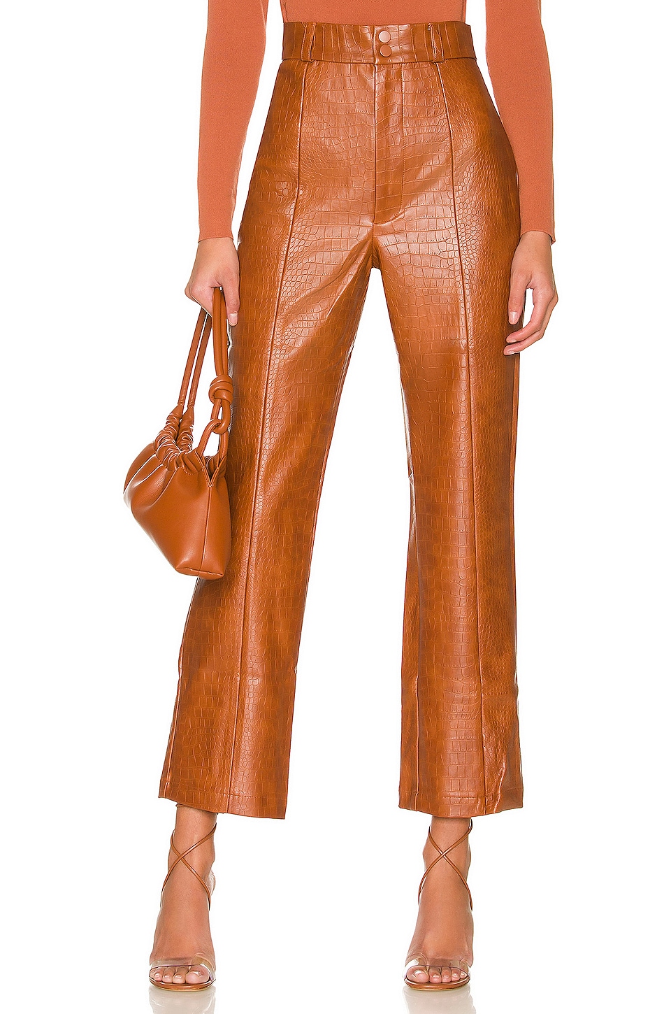HUGO - Relaxed-fit trousers in crocodile-structured synthetic coated fabric
