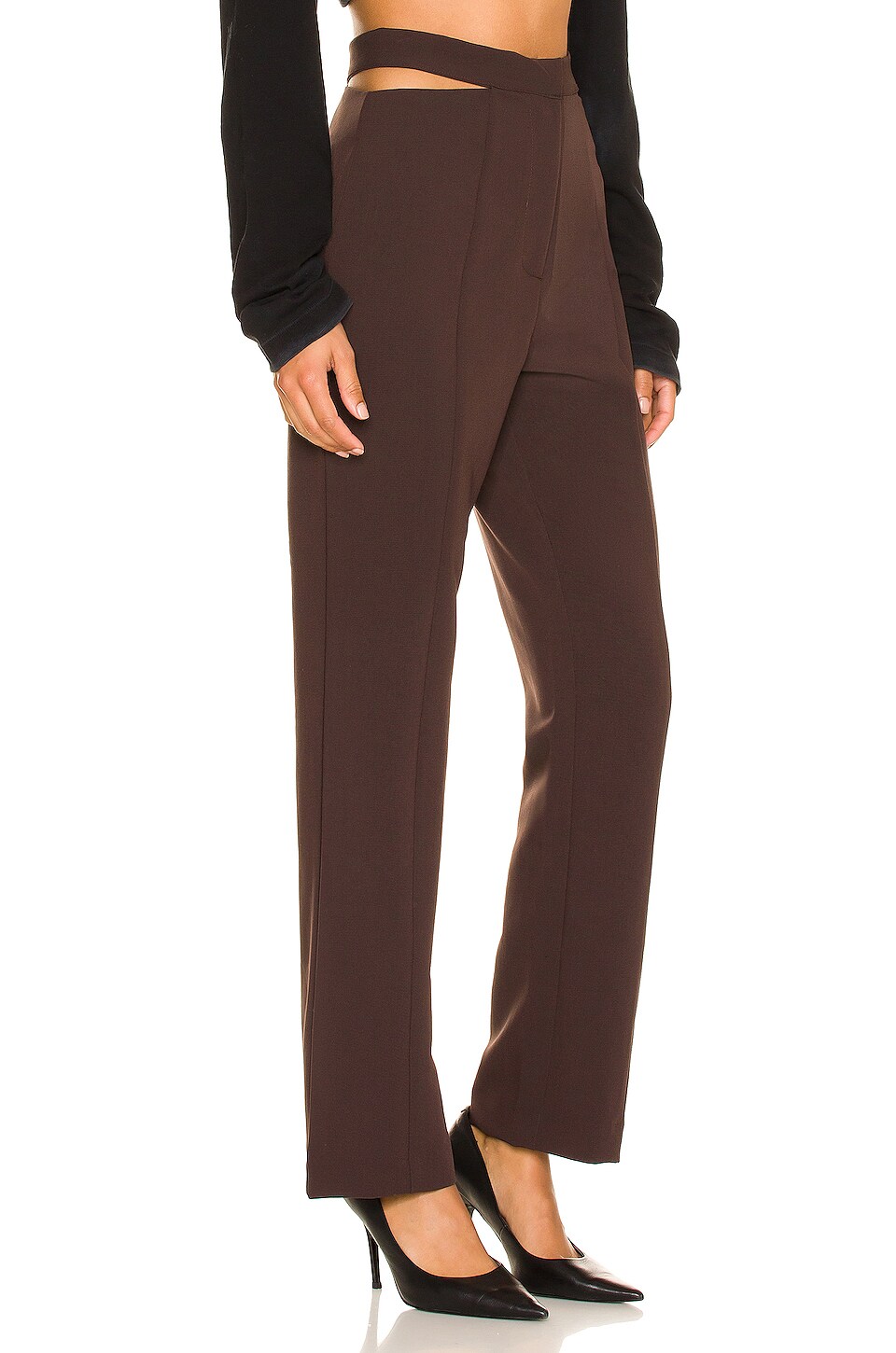 Bardot Kylie Cut Out Pant in Chocolate