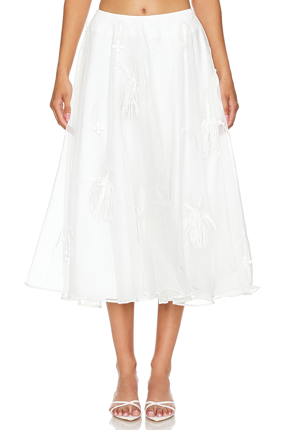 Bardot Marcelle Midi Skirt in Orchid White REVOLVE