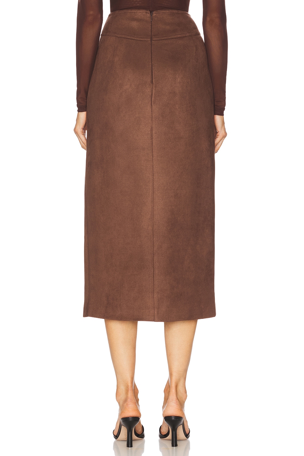 BARDOT Dante Faux Suede Midi Skirt