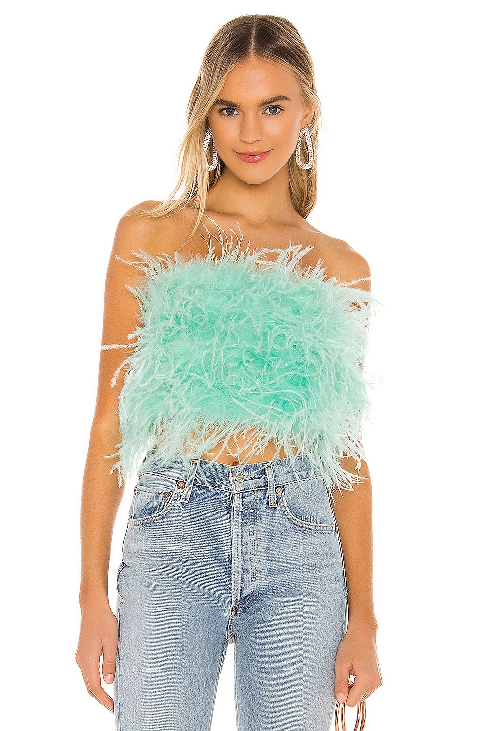 feather bustier top