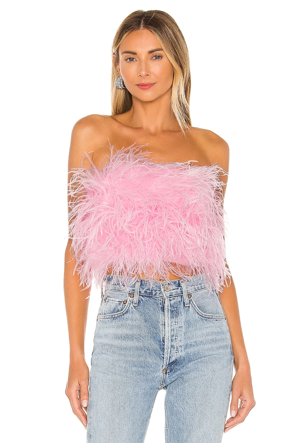 feather bustier top