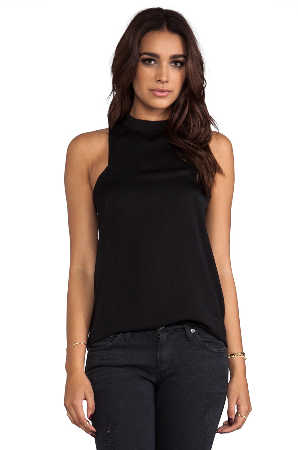 high collar tank top