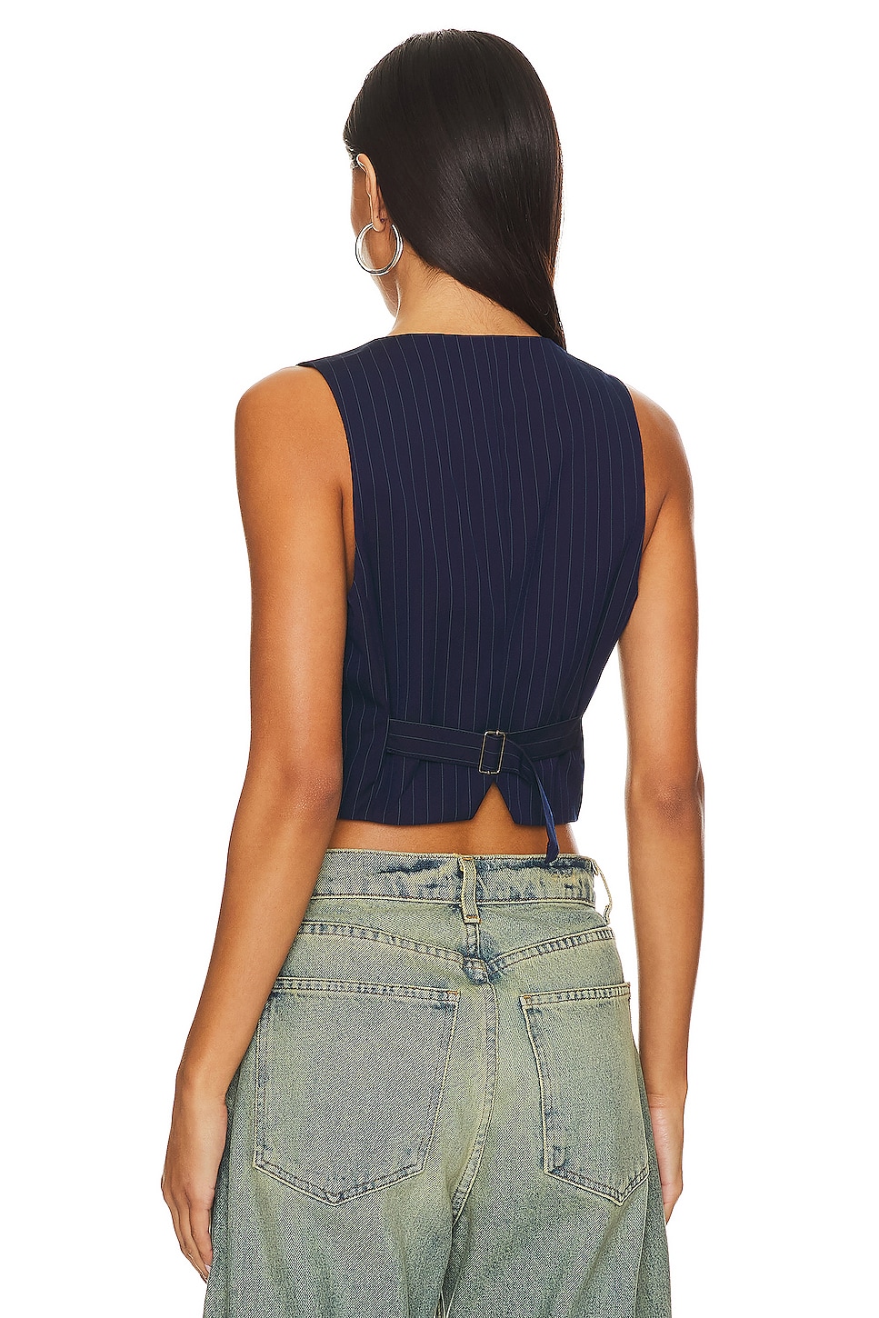 BARDOT Asymmetric Pin Stripe Vest