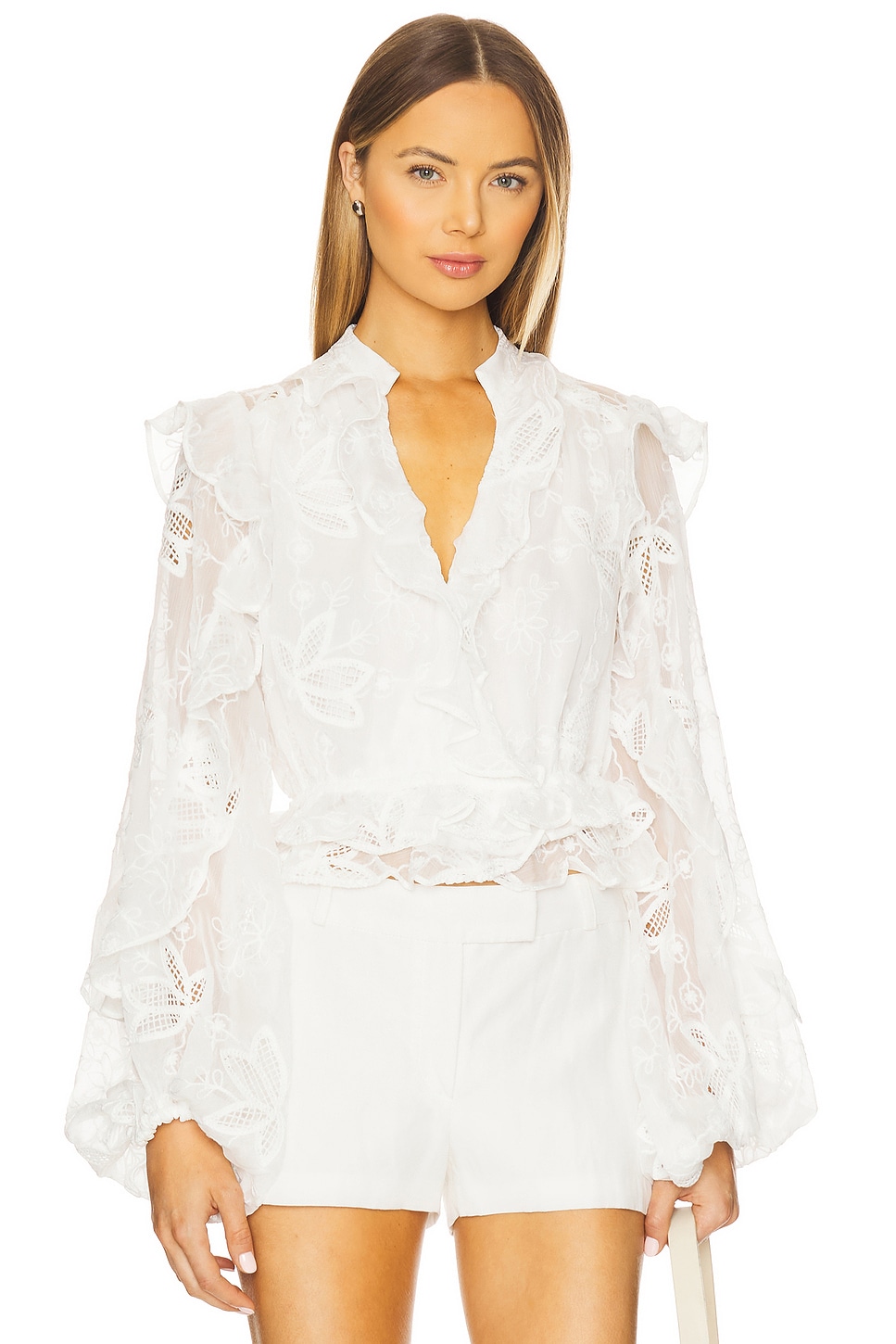 Frill Embroidered Blouse