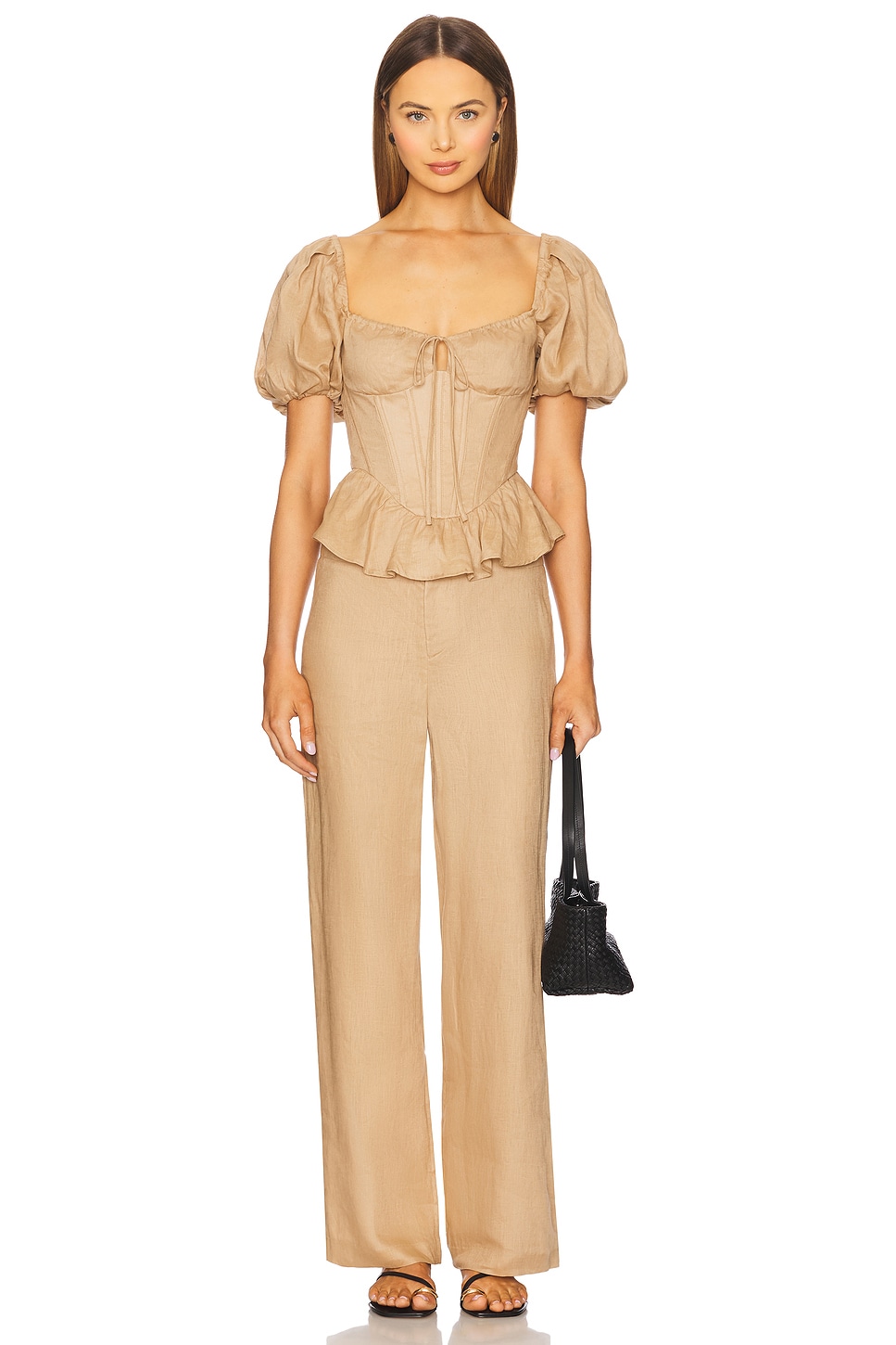 BARDOT Esra Puff Sleeve Corset Top thumbnail