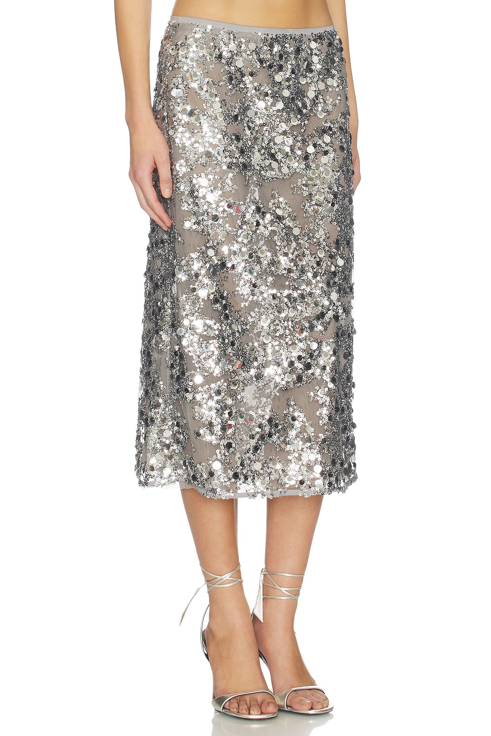 Baum Und Pferdgarten Shania Skirt In Grey Sequins, photo 2 of 6