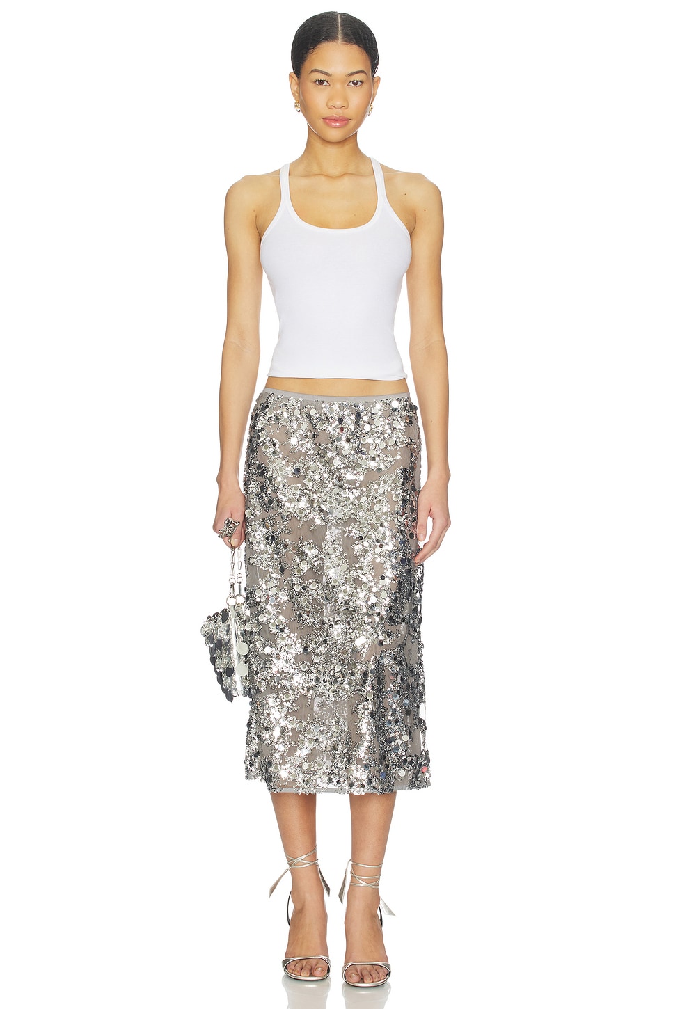 Baum Und Pferdgarten Shania Skirt In Grey Sequins, photo 5 of 6