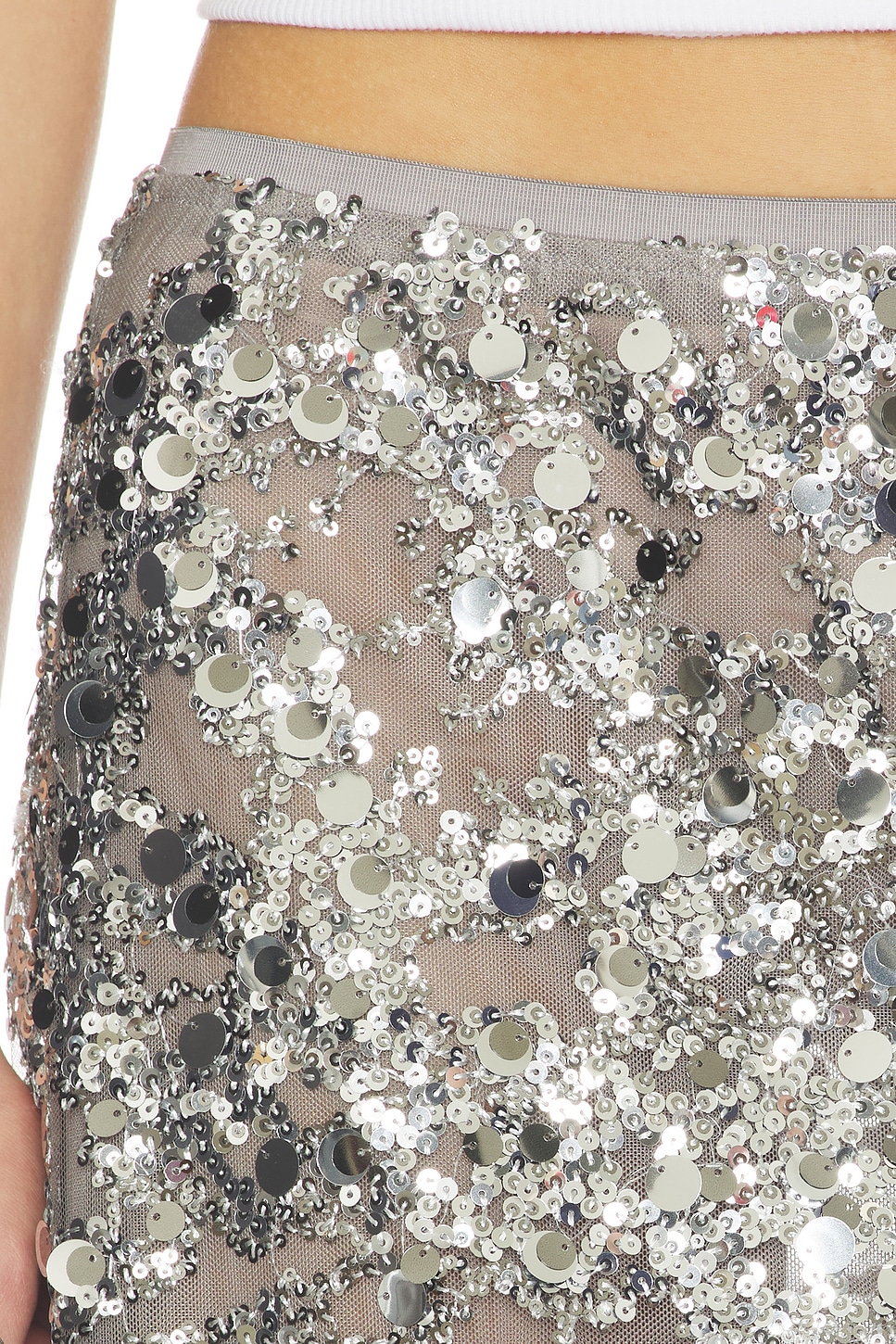 Baum Und Pferdgarten Shania Skirt In Grey Sequins, photo 6 of 6