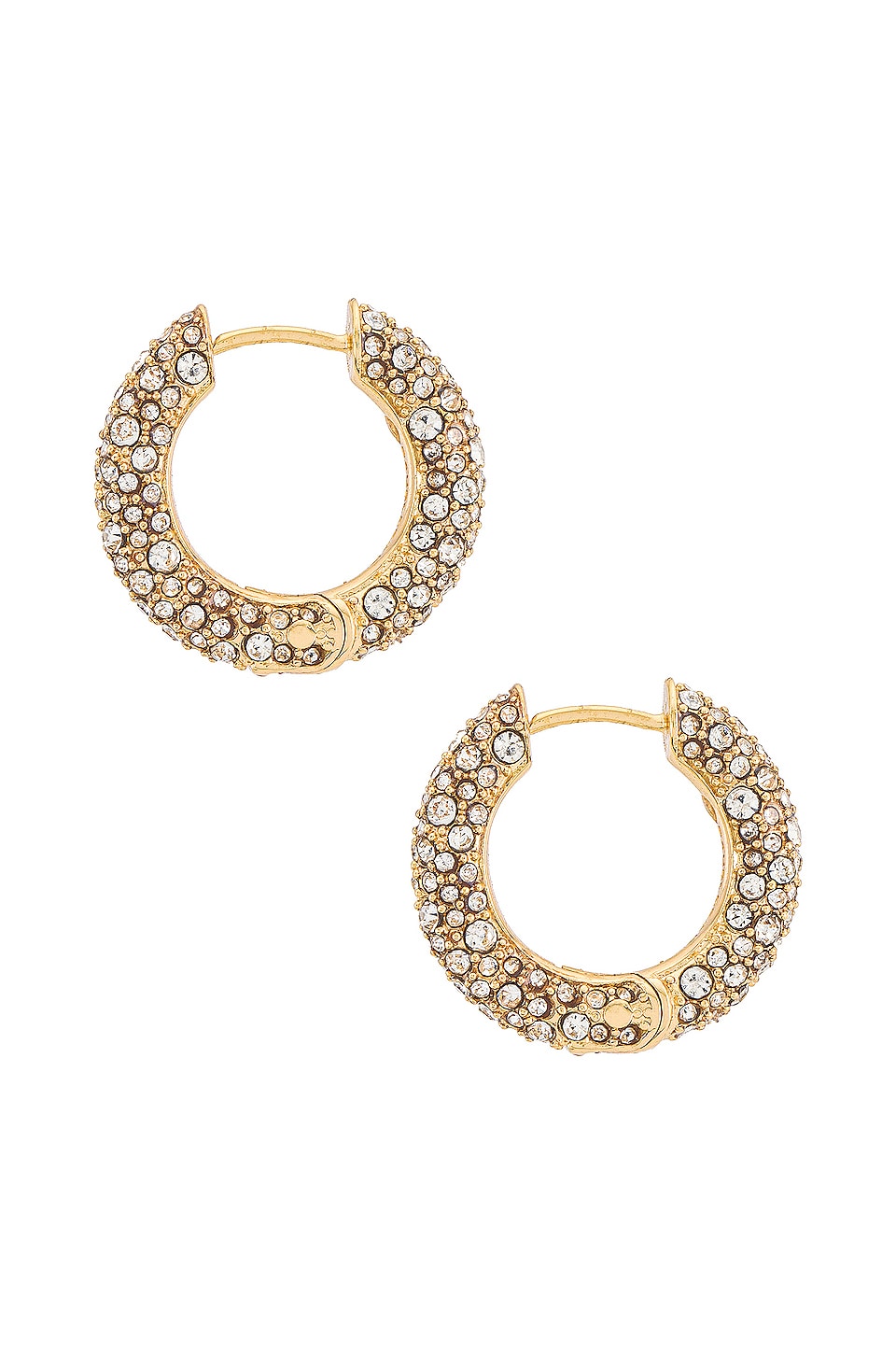 BaubleBar Carina Huggie Hoops in Clear | REVOLVE