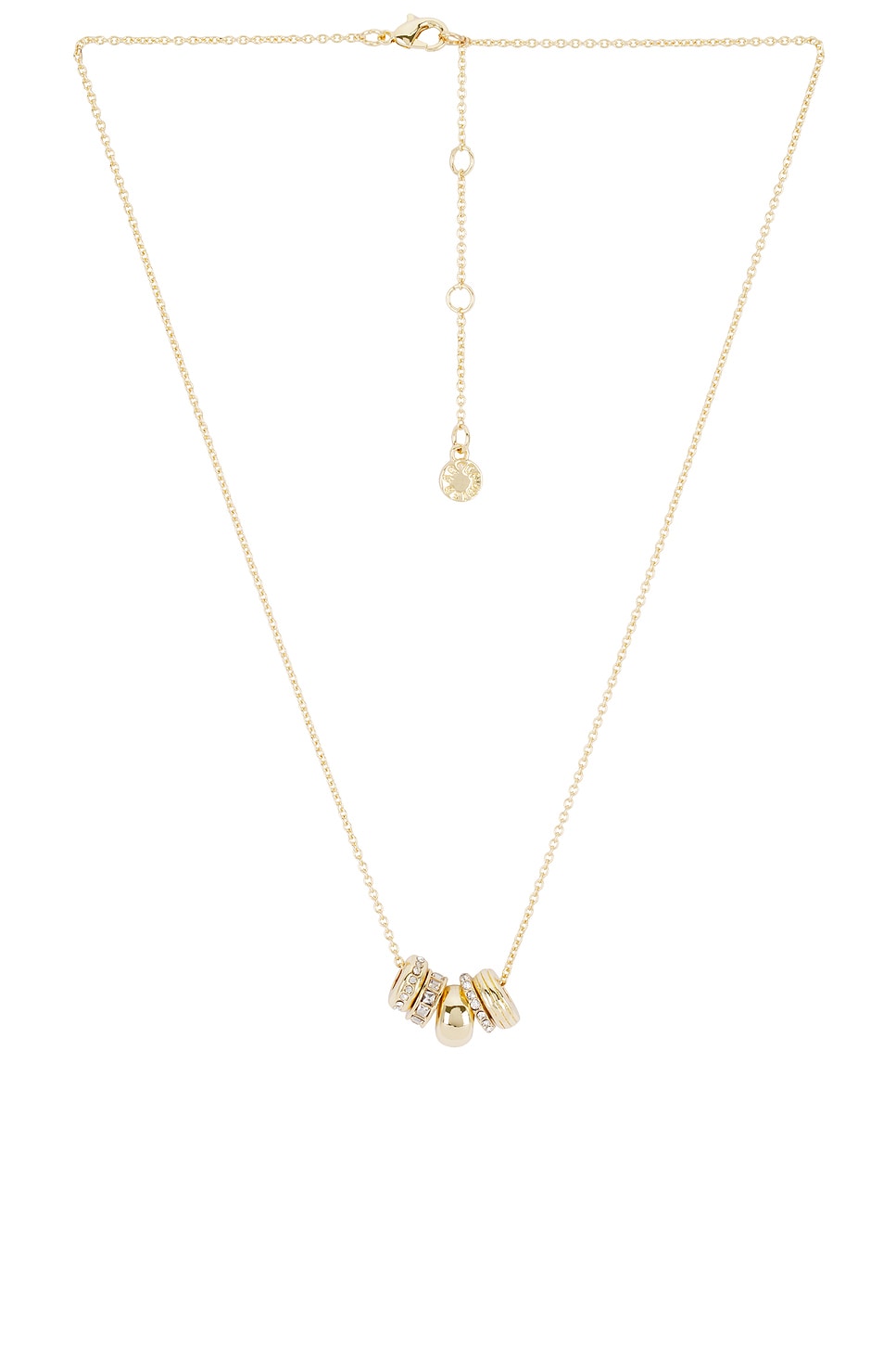 Pave And Gold Charm Necklace