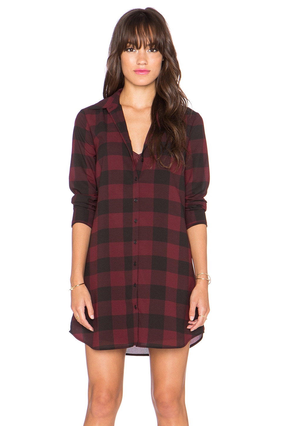 Steve Madden Cotter Plaid Shirt Dress 
