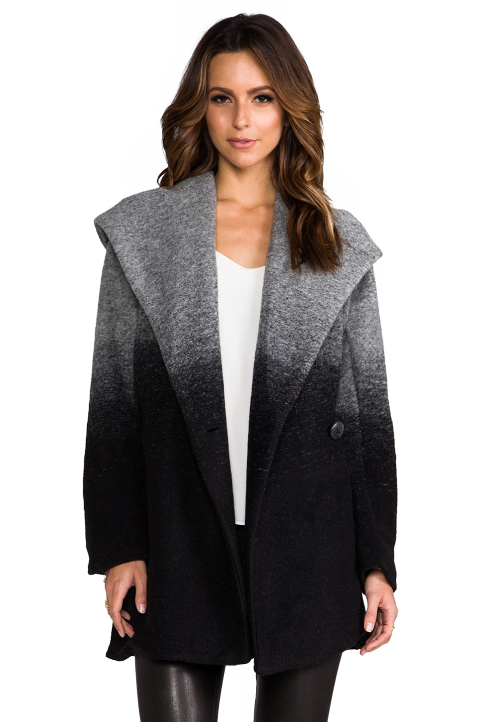 Steve Madden Joyce Ombre Hooded Coat in Grey | REVOLVE