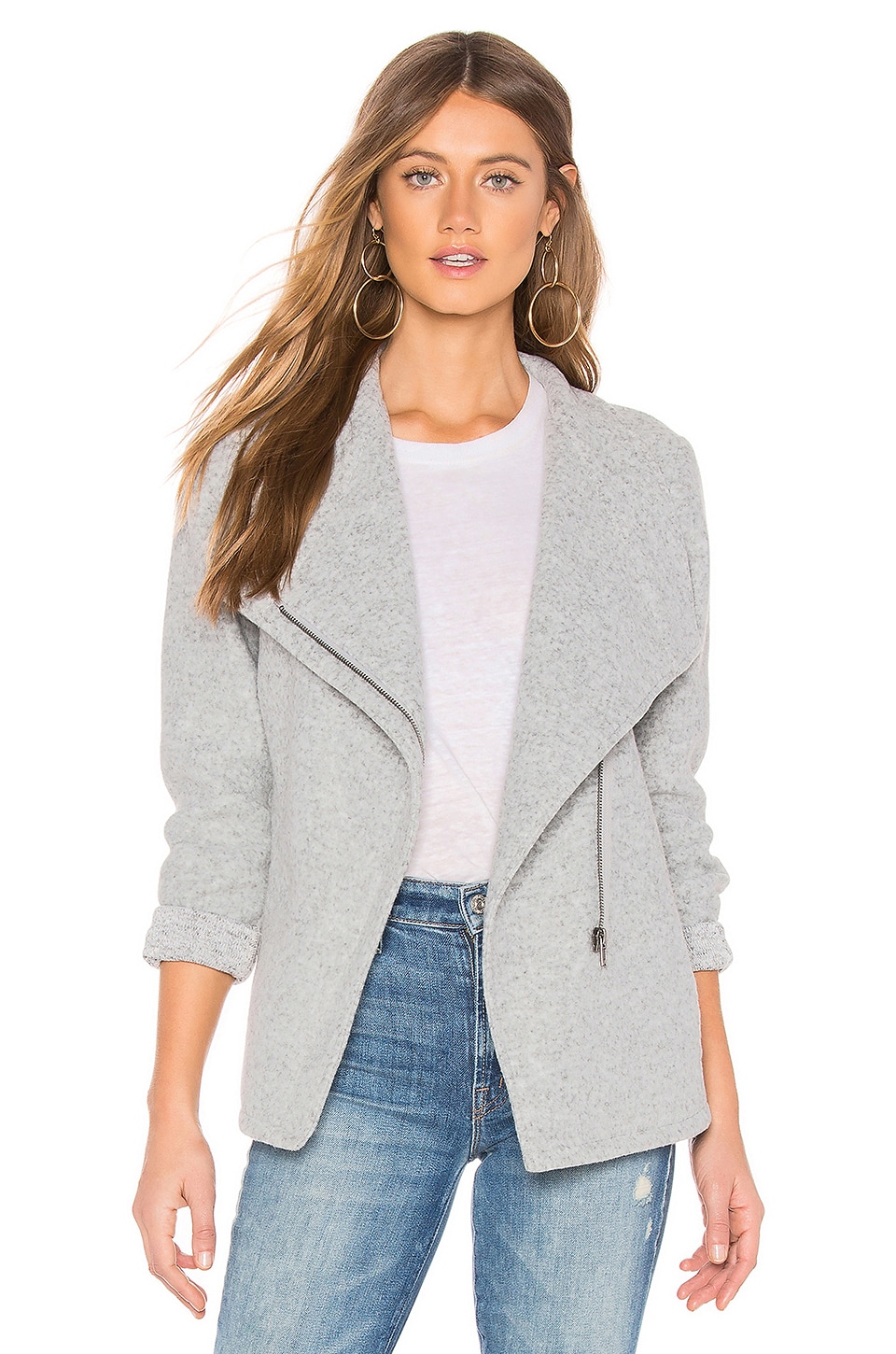 Steve Madden Fleece In Mind Jacket in Light Heather Grey | REVOLVE