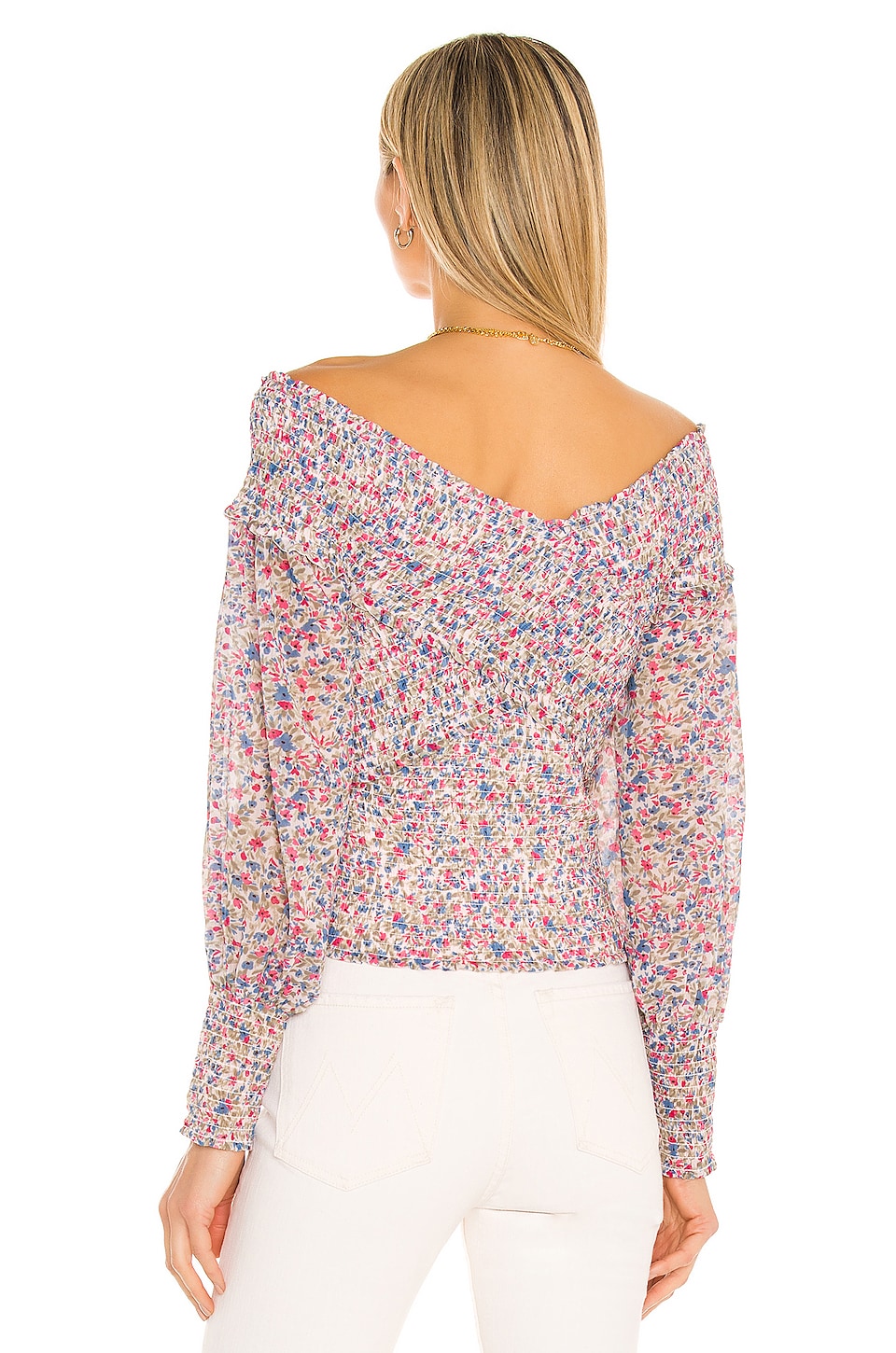 bb dakota embroidered chiffon smock top