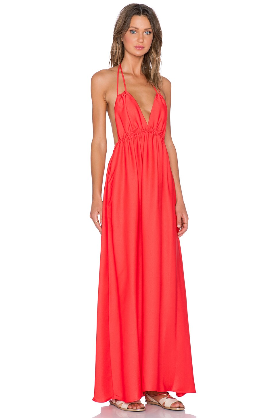 BCBGMAXAZRIA Kamala Maxi Dress in Bright Poppy