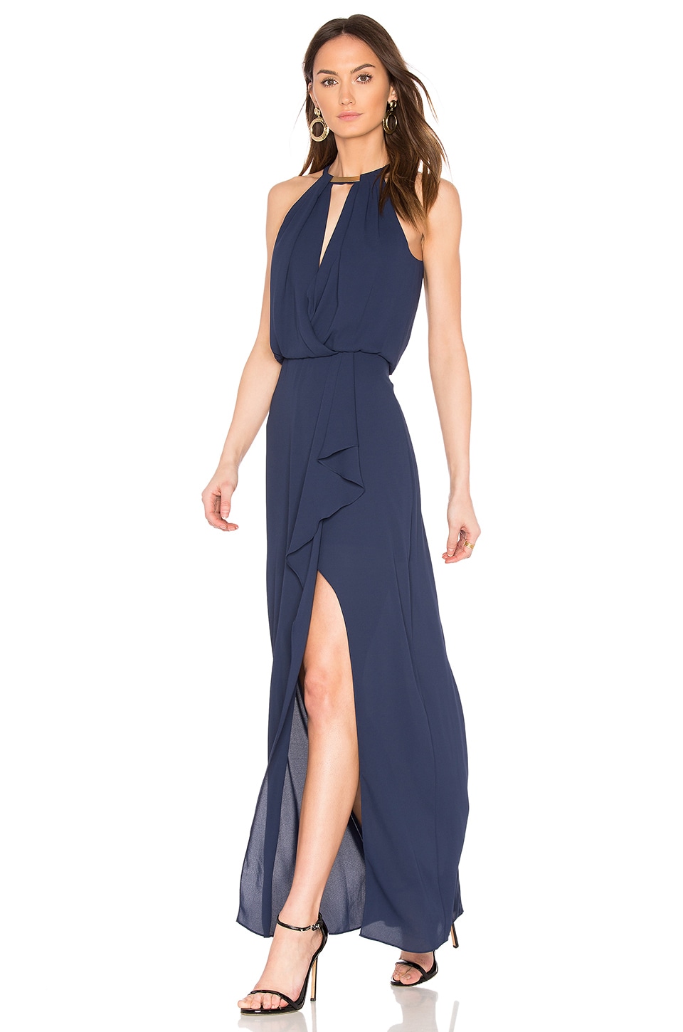 BCBGMAXAZRIA Amanda Gown in Navy REVOLVE