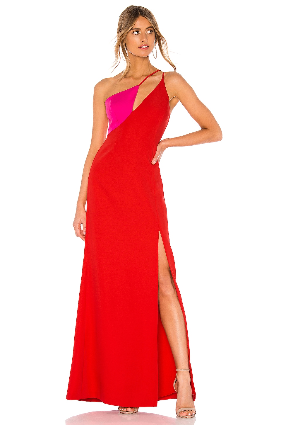 bcbg color block gown