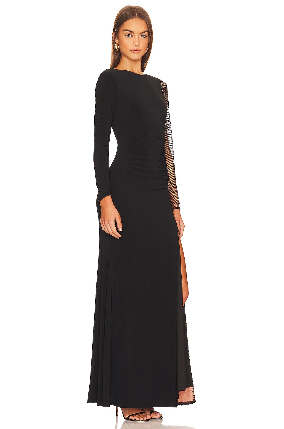 BCBGMAXAZRIA Rhinestone Evening Dress in Black