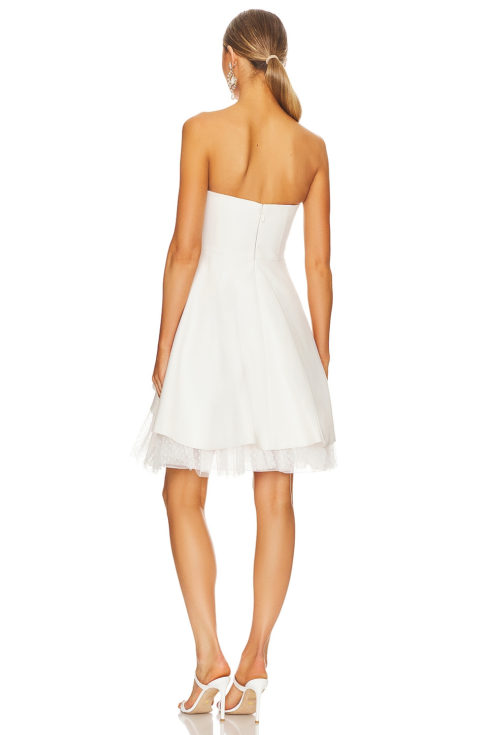 BCBGMAXAZRIA Short Strapless Evening Dress in Off White REVOLVE