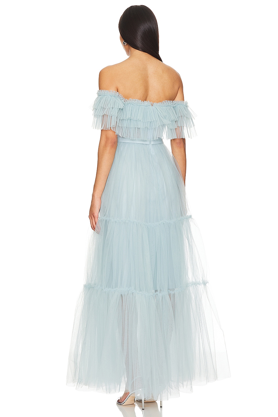 BCBGMAXAZRIA Off Shoulder Tiered Gown thumbnail