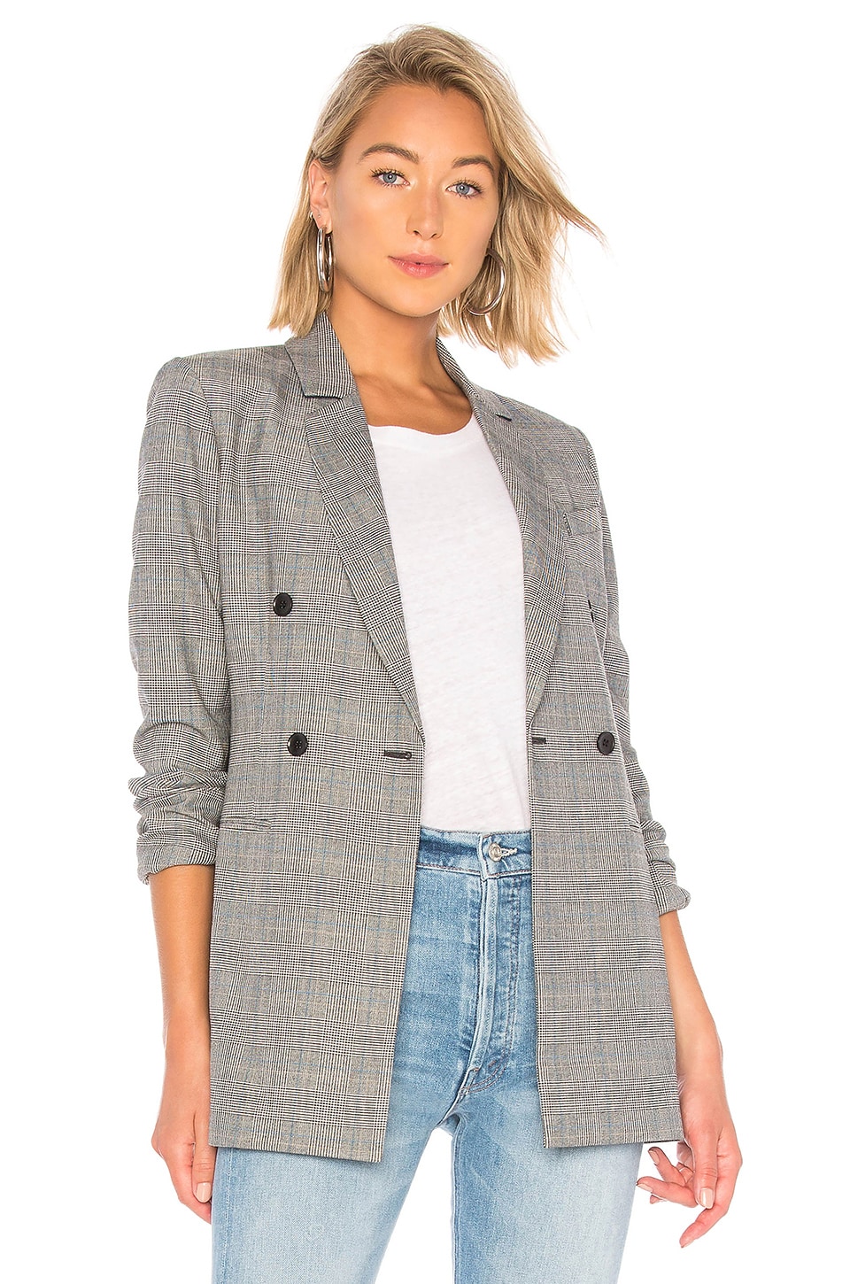 BCBGMAXAZRIA Houndstooth Plaid Blazer in Black Multi | REVOLVE