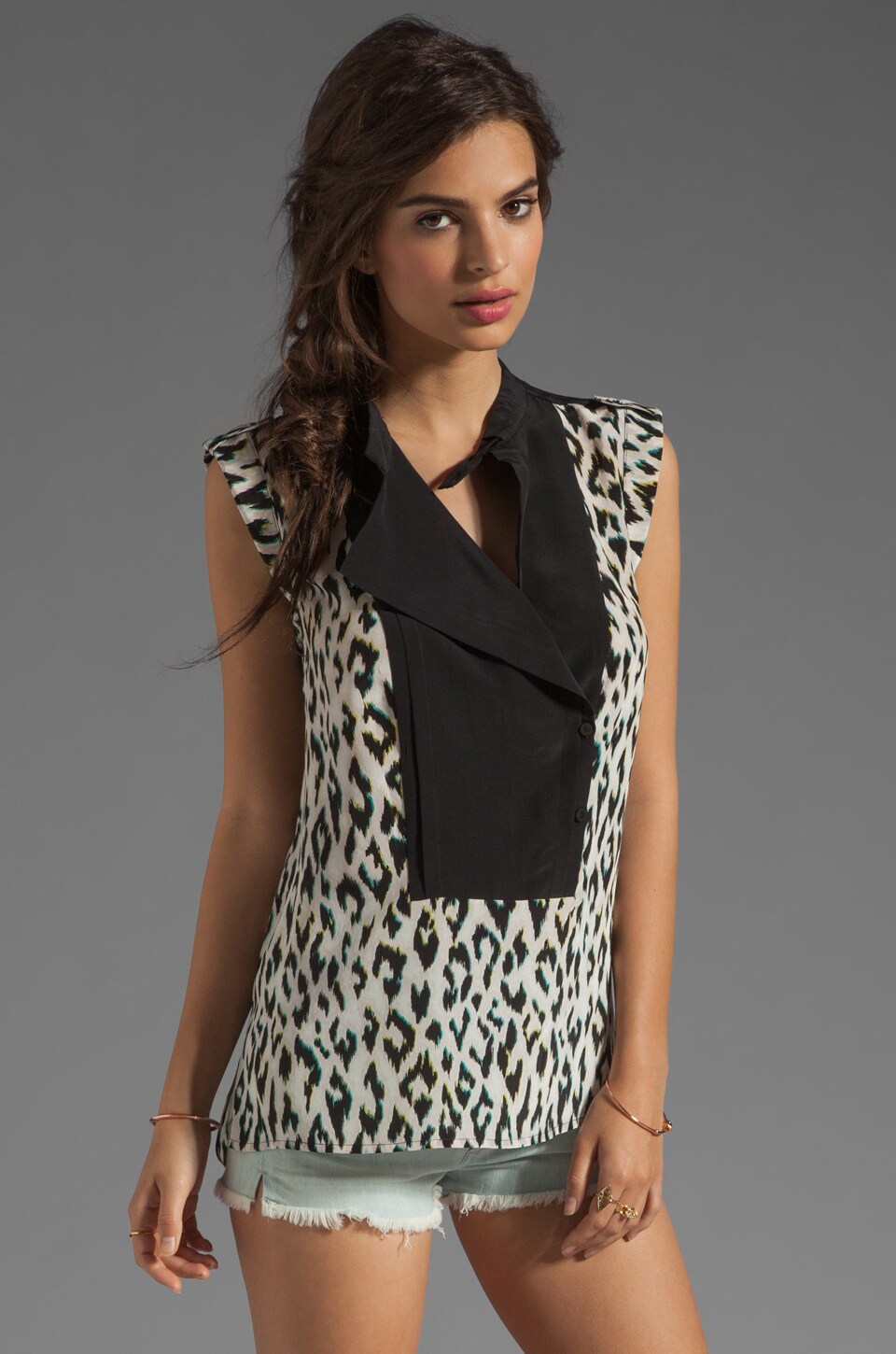BCBGMAXAZRIA Print Tank in Sea Green