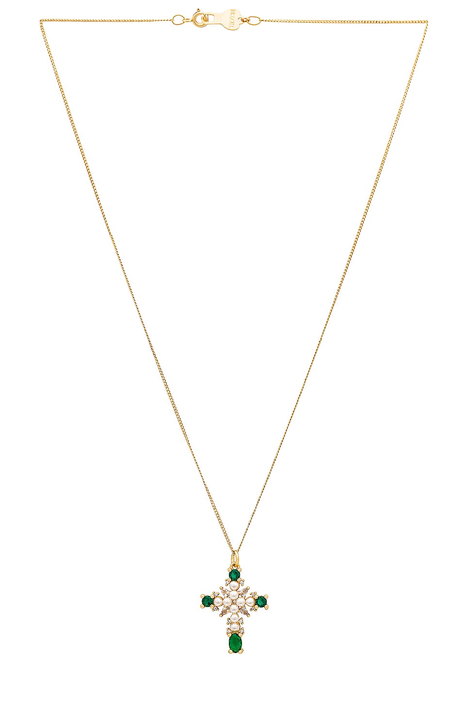BRACHA Magdalene Cross Necklace in Emerald REVOLVE
