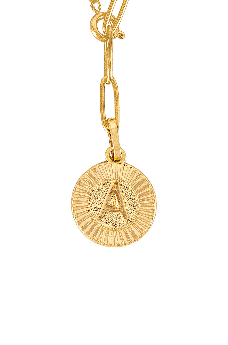 BRACHA Initial Medallion Lariat Necklace in Gold REVOLVE