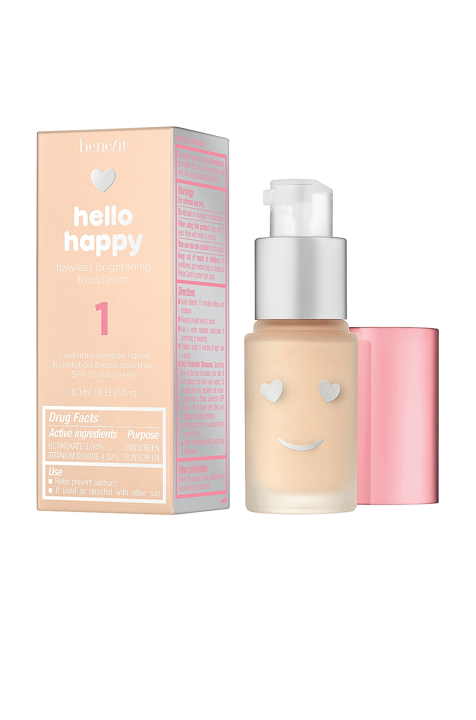 Benefit Cosmetics Mini Hello Happy Flawless Brightening Liquid Foundation In 01 Fair Cool