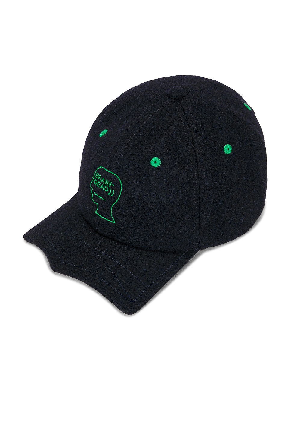 BRAIN DEAD キャップ Brain Dead Batwing Logohead Flannel Hat in Navy | REVOLVE