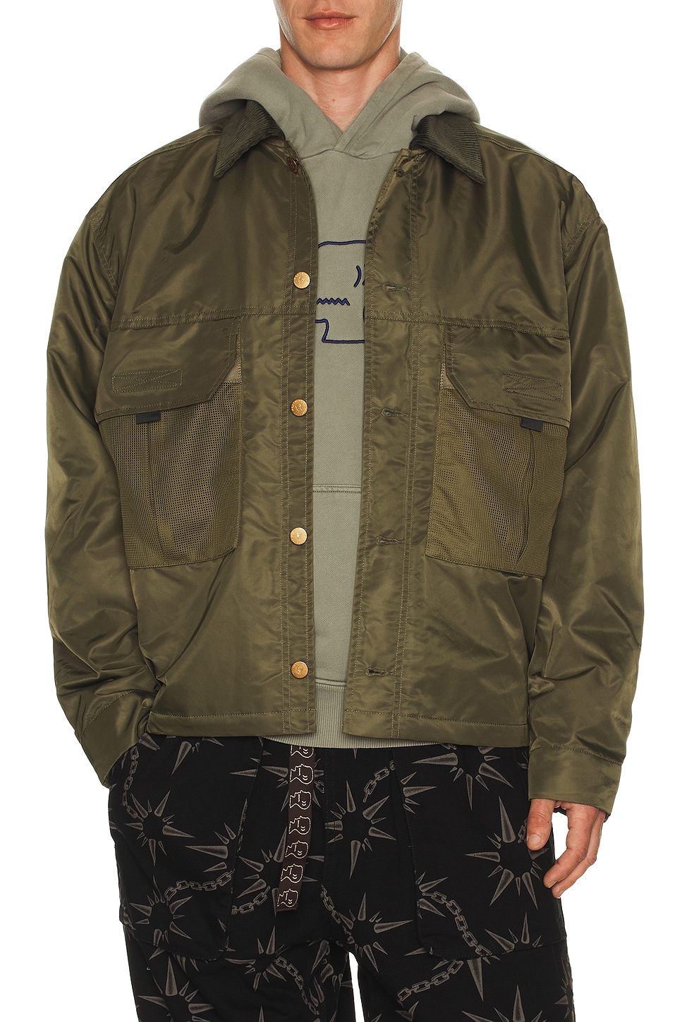 Brain Dead Cropped Chore Jacket in Green | REVOLVE