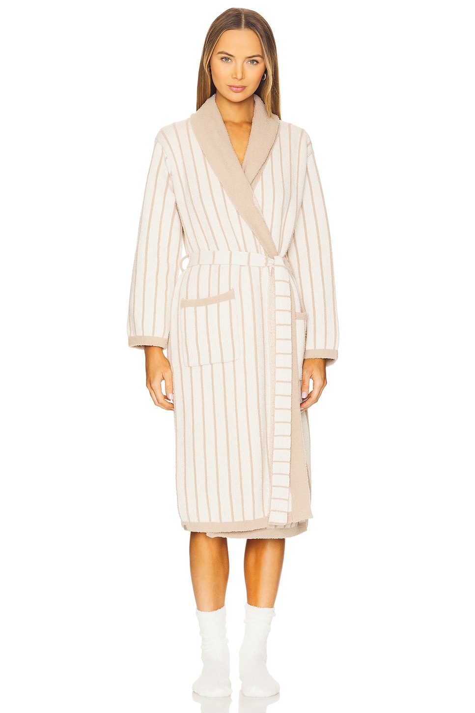 CozyChic Cotton Pinstripe Robe - Thumbnail 1