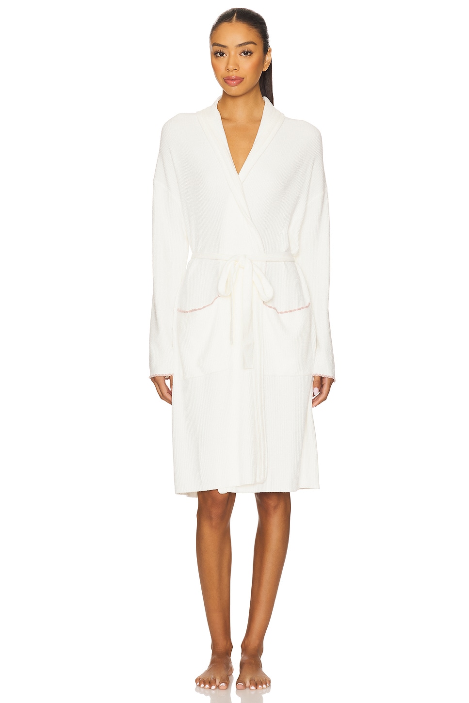 Barefoot Dreams CozyChic Ultra Lite Contrast Scallop Ribbed Robe