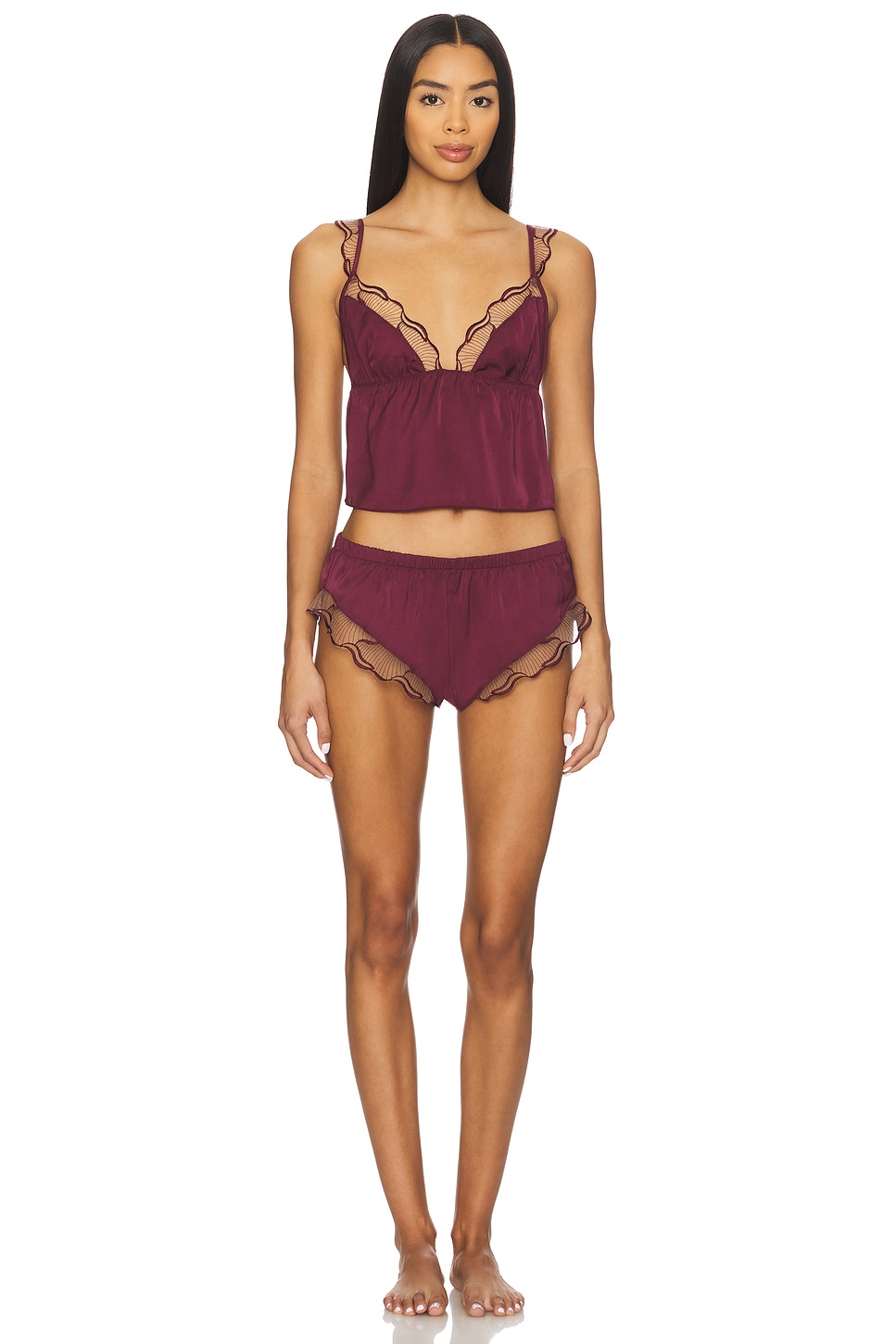 Marabel Luxury Satin Cami And Short Set