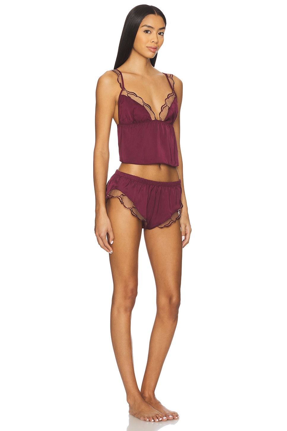 Marabel Luxury Satin Cami And Short Set