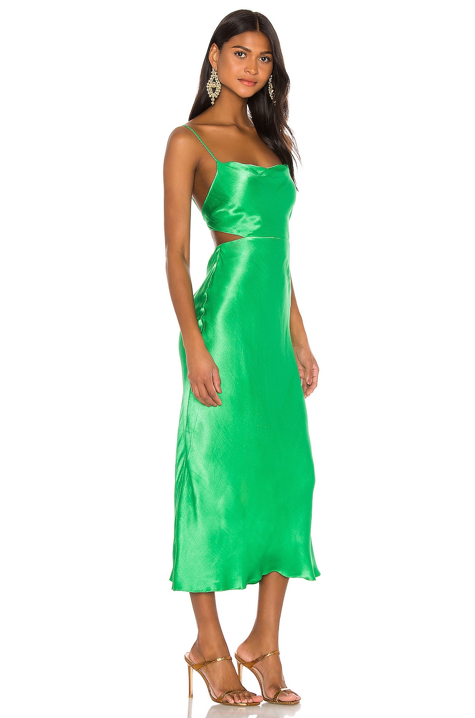 BEC&BRIDGE Loren Cut Out Midi Dress in Emerald | REVOLVE