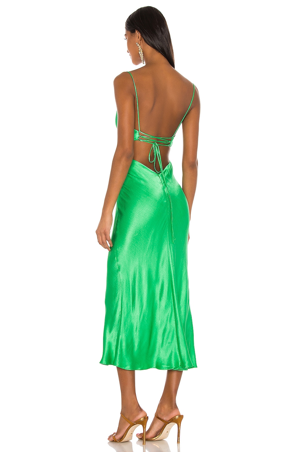 BEC&BRIDGE Loren Cut Out Midi Dress in Emerald | REVOLVE