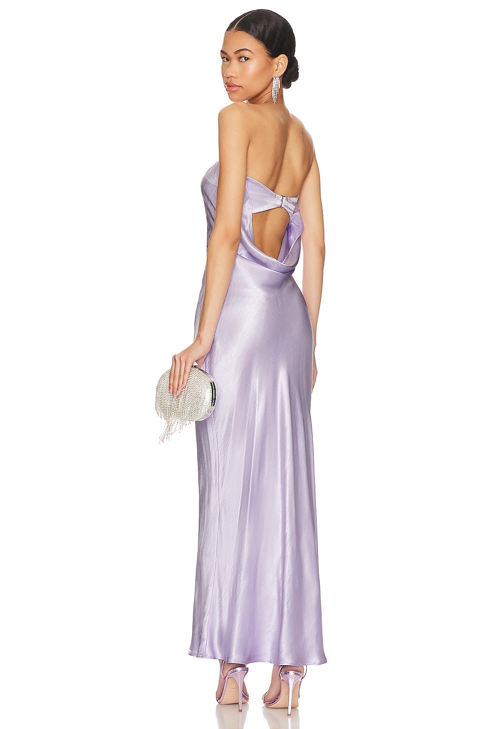 Image 1 of Moondance Strapless Midi Dress in Lilac