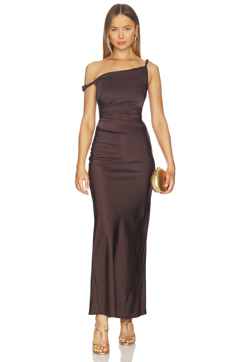 chocolate cocktail dress So Sweet Lace Trim Maxi Dress Chocolate