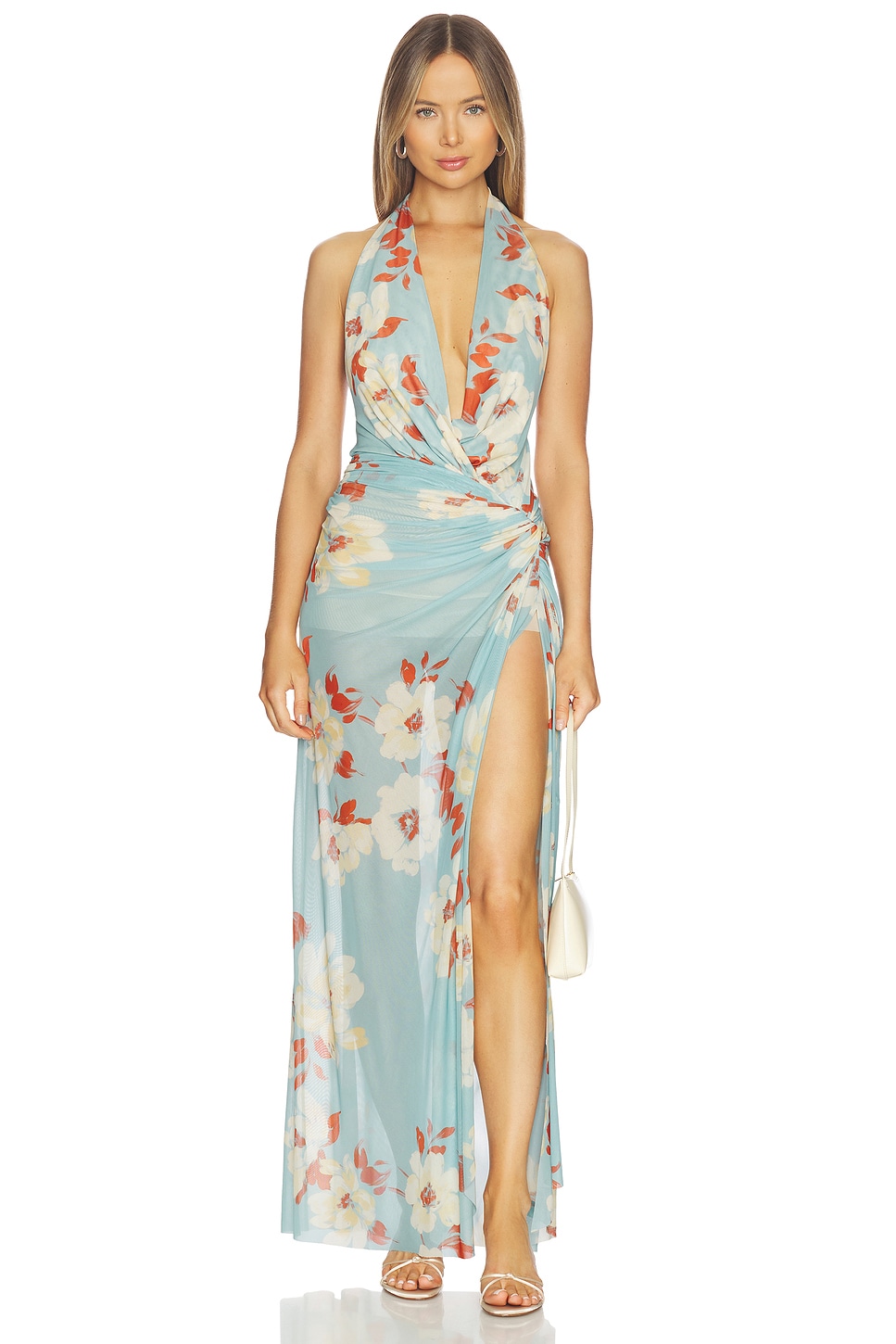 denim maxi dress strapless Ruffle Tube Strapless Denim Maxi Dress S / S3477