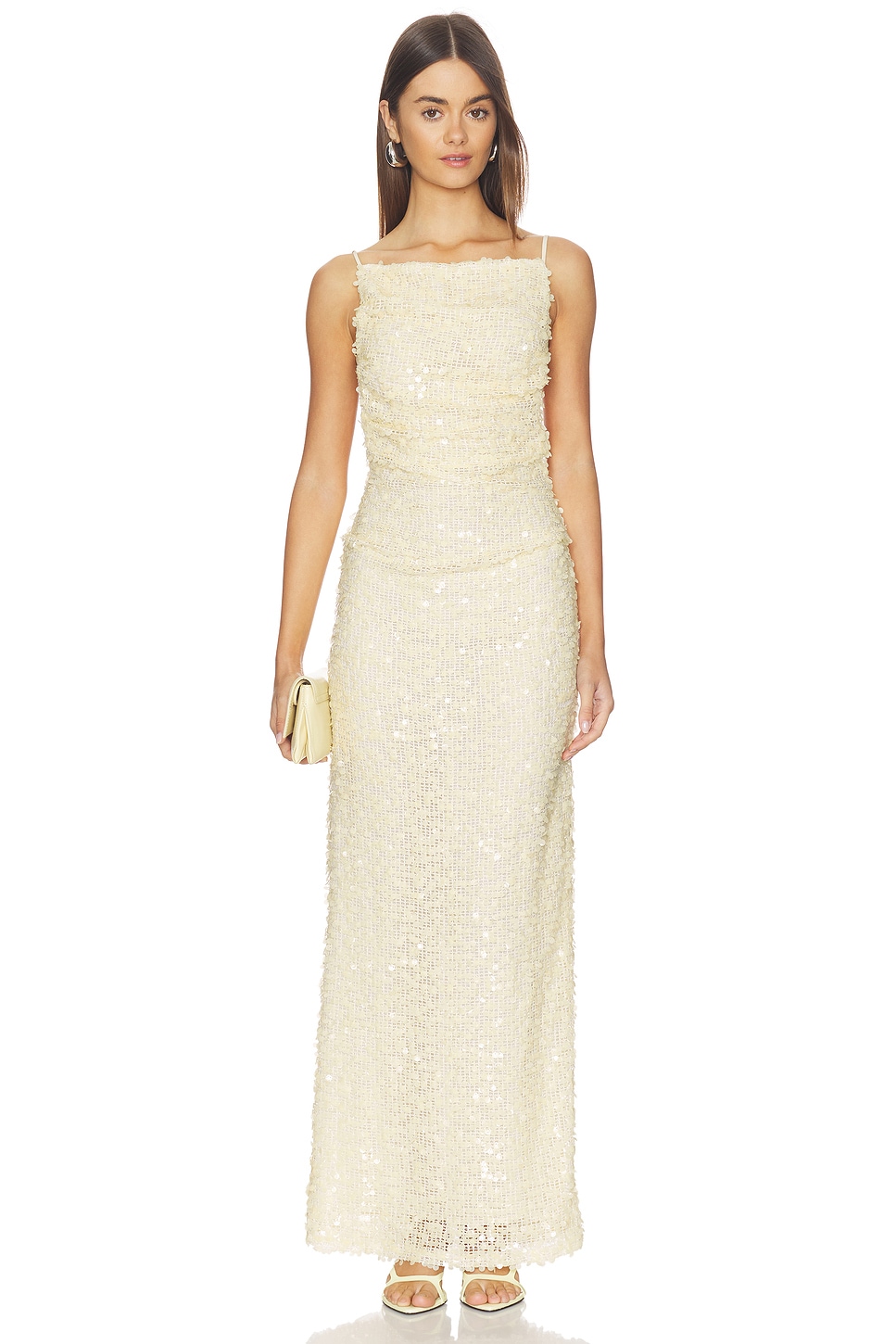 cream and gold maxi dress Bec + Bridge Cabine Maxi Dress in Cream