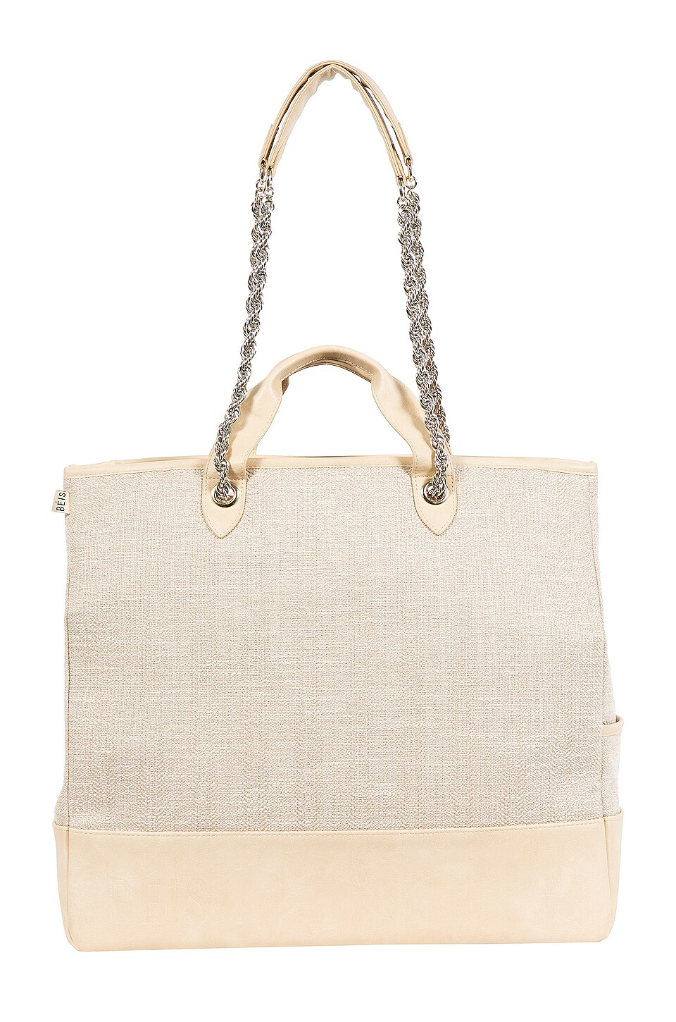 beis woven tote